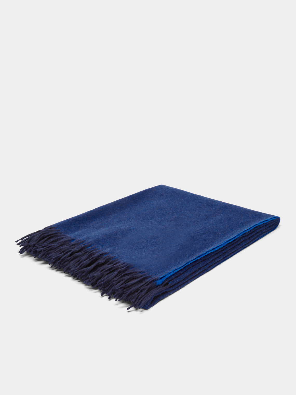 Begg x Co - Arran Cashmere Reversible Blanket - Blue - ABASK