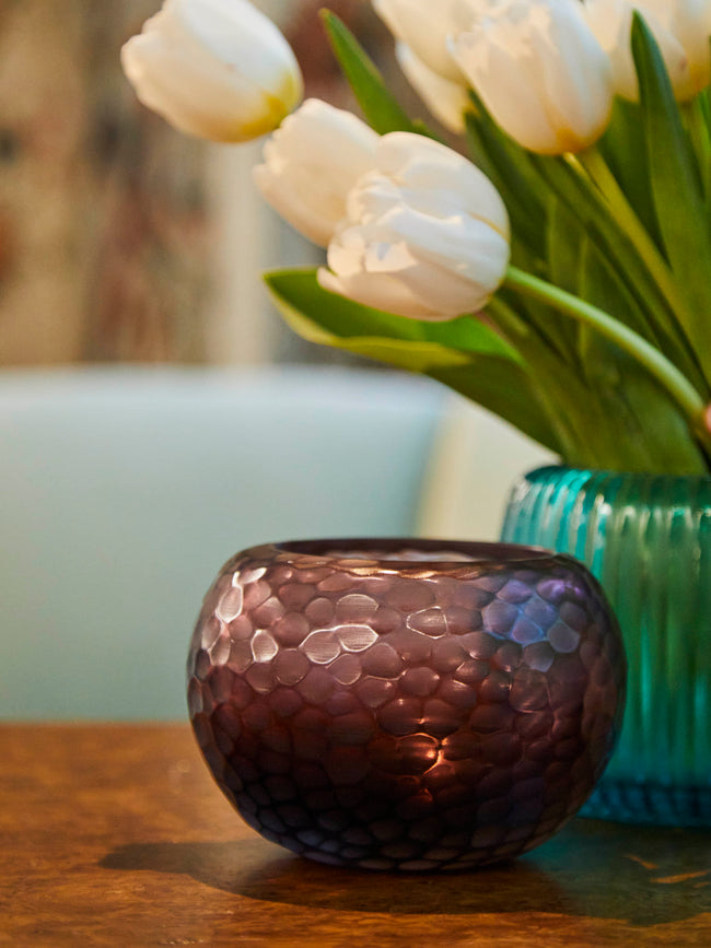 Micheluzzi Glass - Bocia Ametista Murano Glass Vase - Purple - ABASK