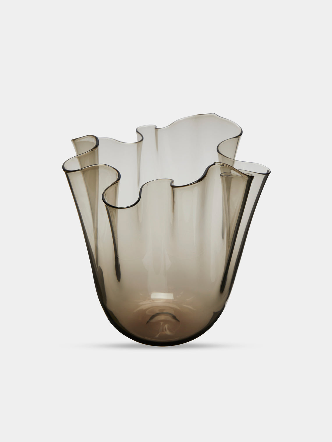 Venini - Fazzoletto Medium Murano Glass Vase - Brown - ABASK