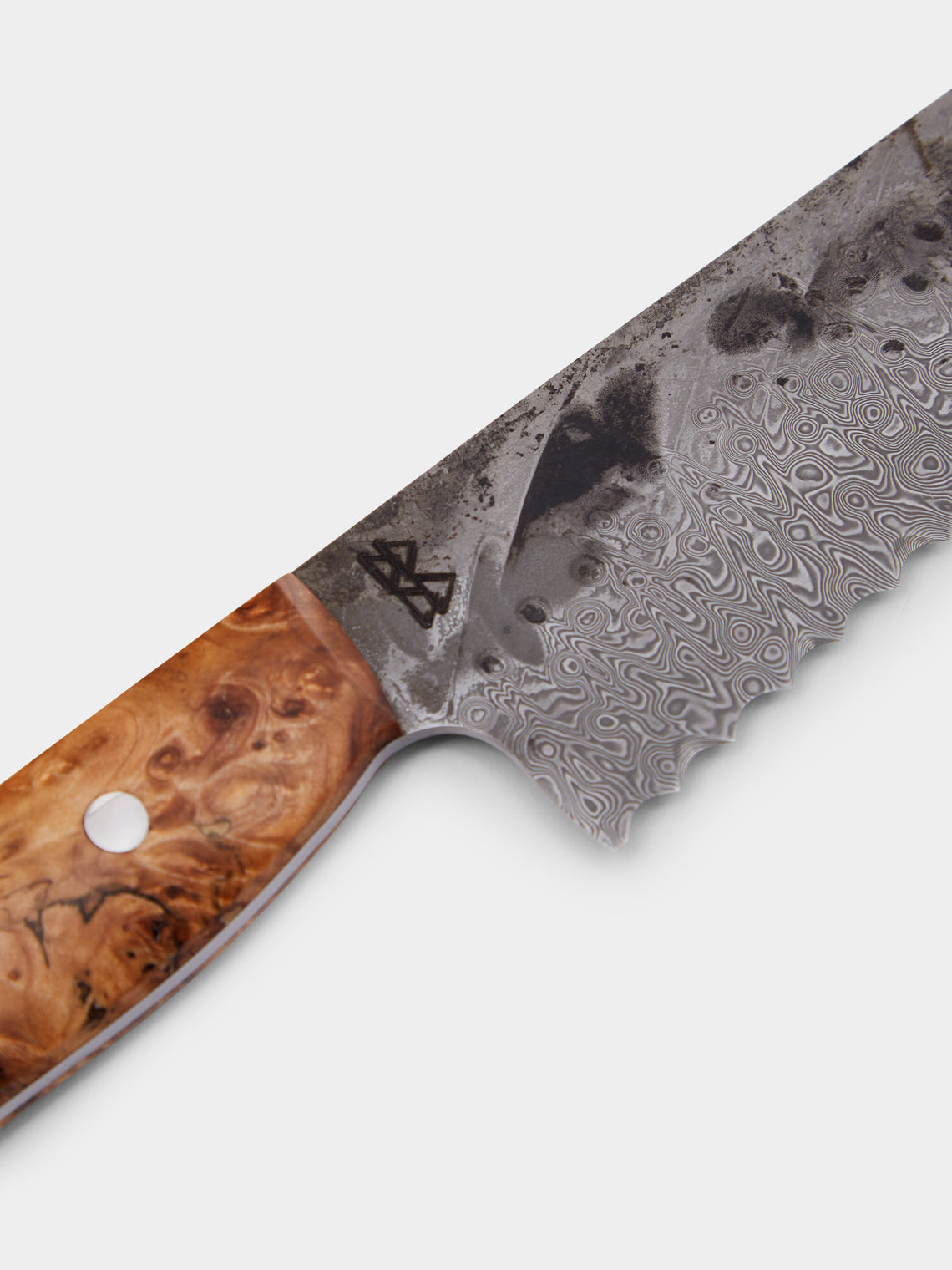 Bodman Blades - Hand-Forged Chestnut Burl Handle and Damascus Steel Bread Knife -  - ABASK