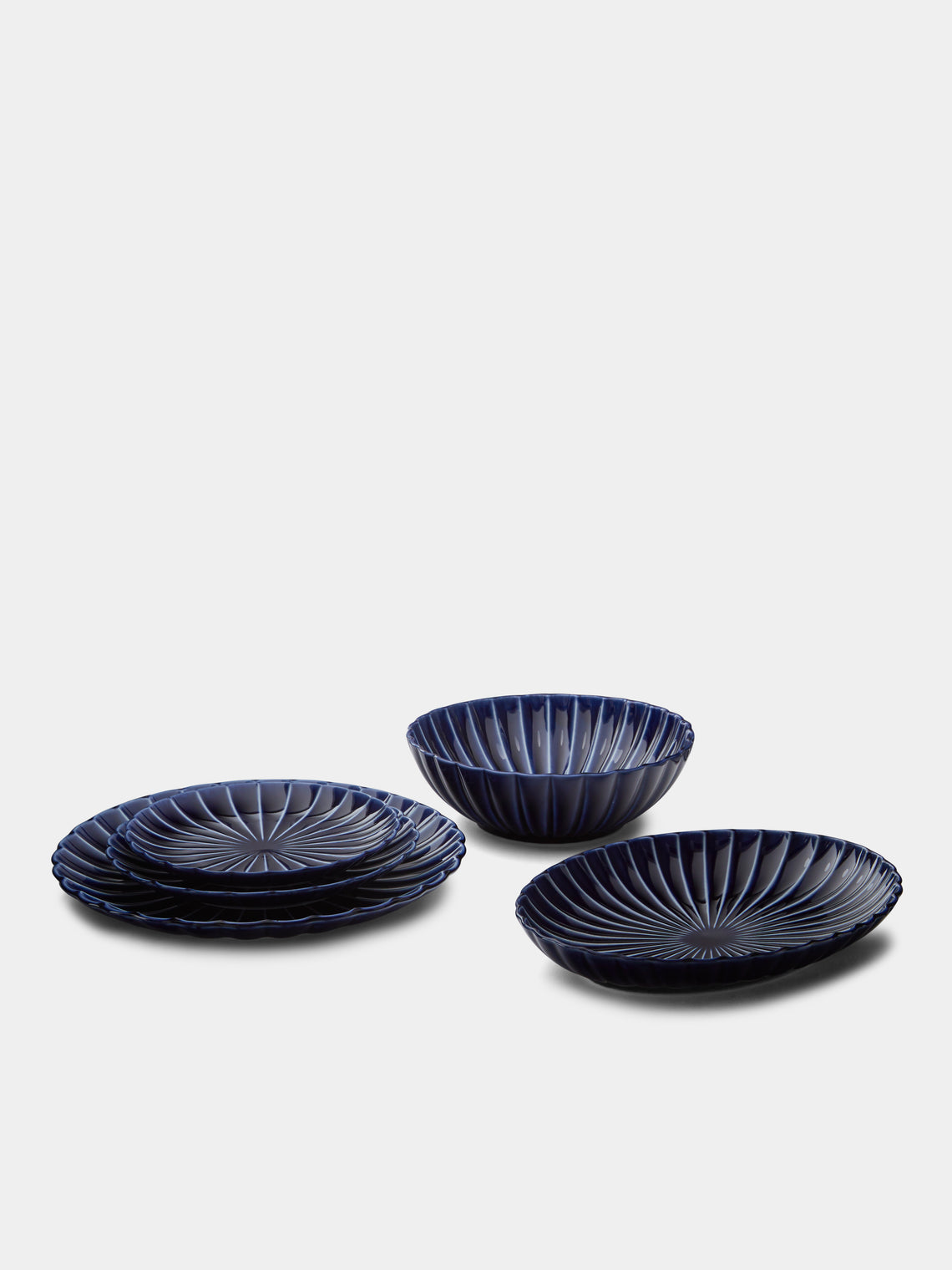 Kaneko Kohyo - Giyaman Urushi Ceramic Dessert Plates (Set of 4) - Blue - ABASK