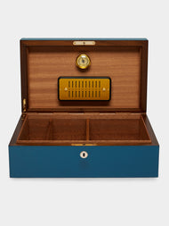 Giobagnara - Santiago Leather Large Humidor Case (80 Cigars) - Blue - ABASK - 