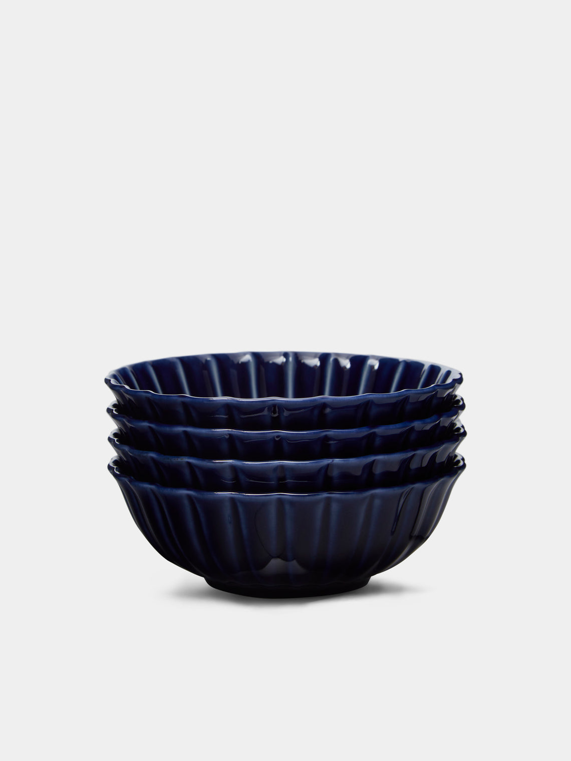 Kaneko Kohyo - Giyaman Urushi Ceramic Shallow Bowls (Set of 4) - Blue - ABASK