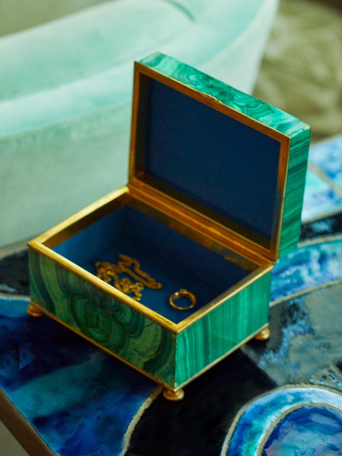 Antique and Vintage - 19th Century Malachite and Gilt Bronze Box -  - ABASK