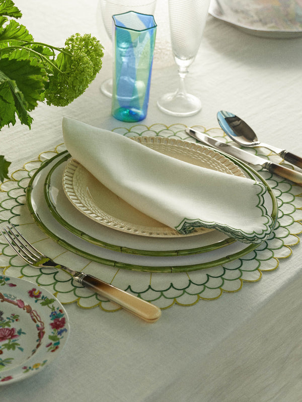 Z.d.G - Ramatuelle Bamboo Hand-Painted Ceramic Charger Plates (Set of 2) -  - ABASK