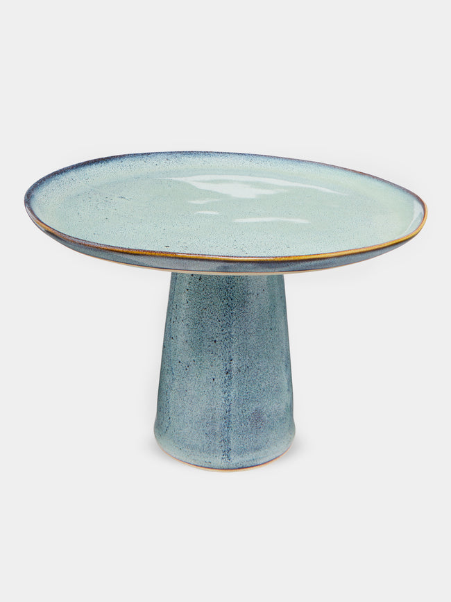 Mervyn Gers Ceramics - Hand-Glazed Ceramic Tall Cake Stand - Blue - ABASK - 