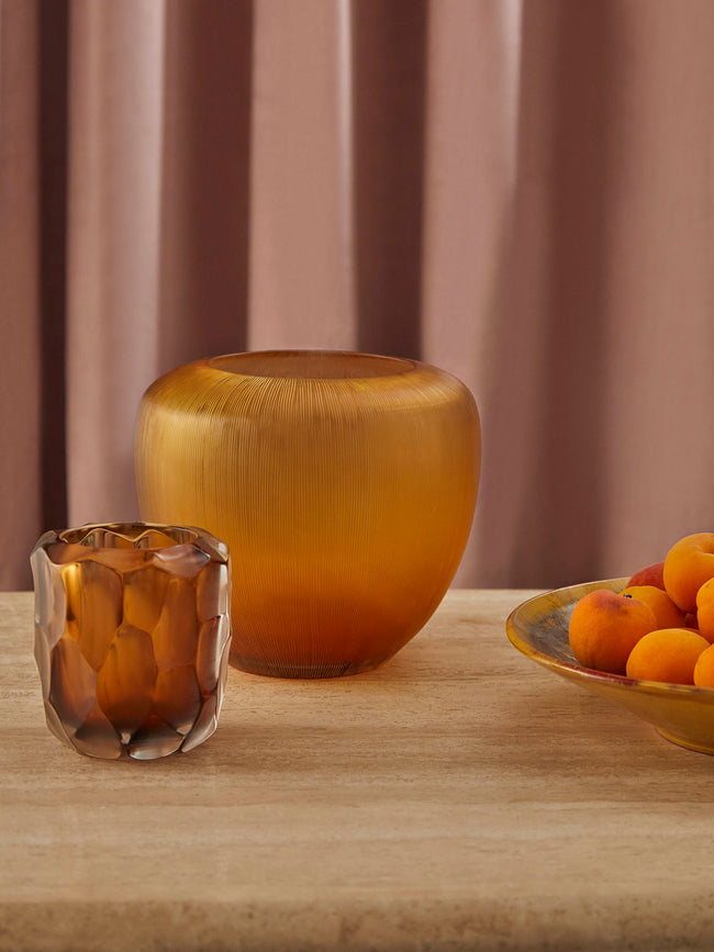 Micheluzzi Glass - Goccia Miele Murano Glass Vase - Yellow - ABASK