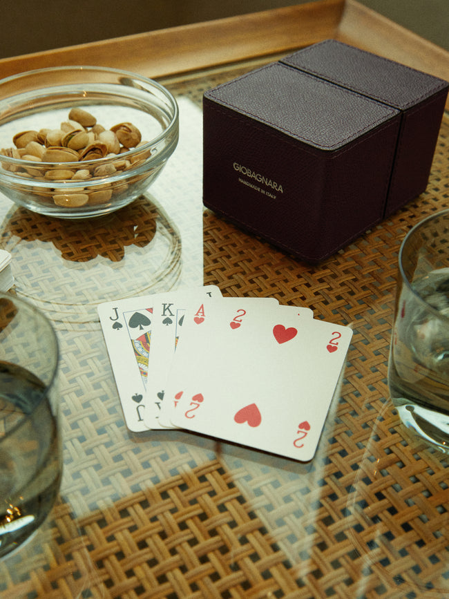 Giobagnara - Naples Leather Playing Cards Set - Purple - ABASK