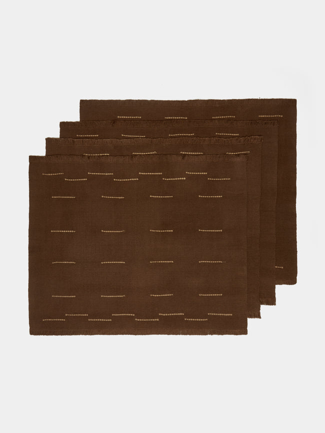 Revolution of Forms - Chiapas Handwoven Cotton Placemat (Set of 4) - Brown - ABASK