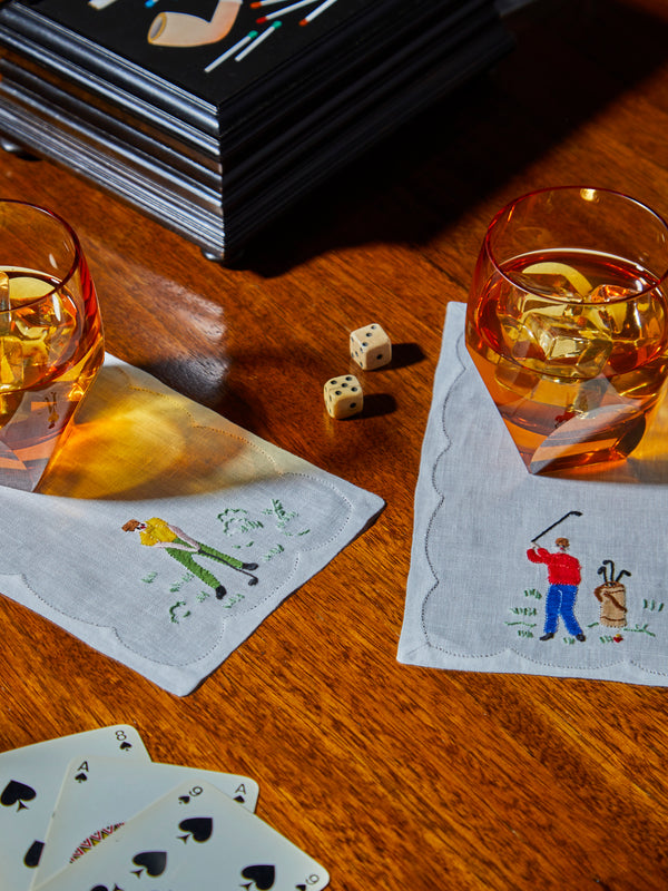 Taf Firenze - Golfers Cocktail Napkins (Set of 6) -  - ABASK
