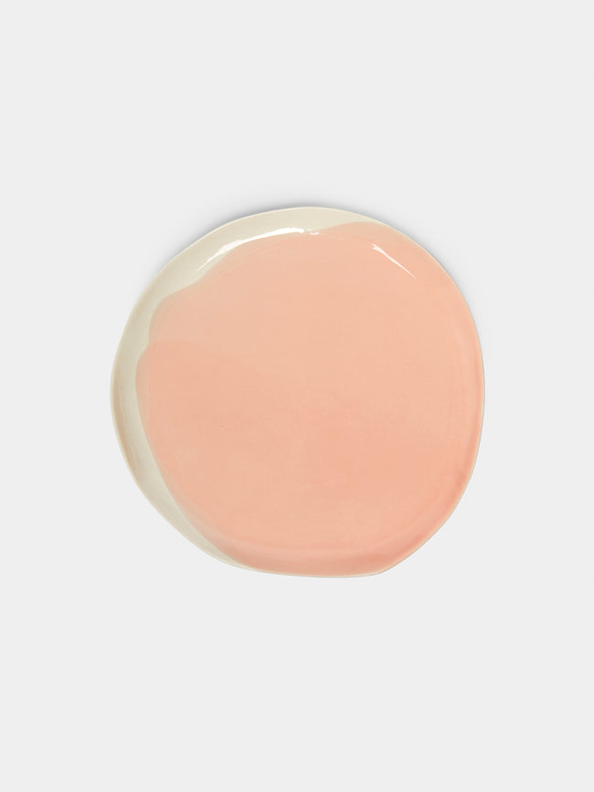 Pottery & Poetry - Hand-Glazed Porcelain Side Plates (Set of 4) - Light Pink - ABASK - 