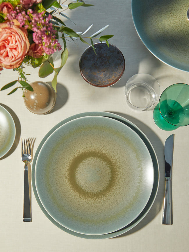 Jaune de Chrome - Todra Porcelain Dinner Plate - Green - ABASK