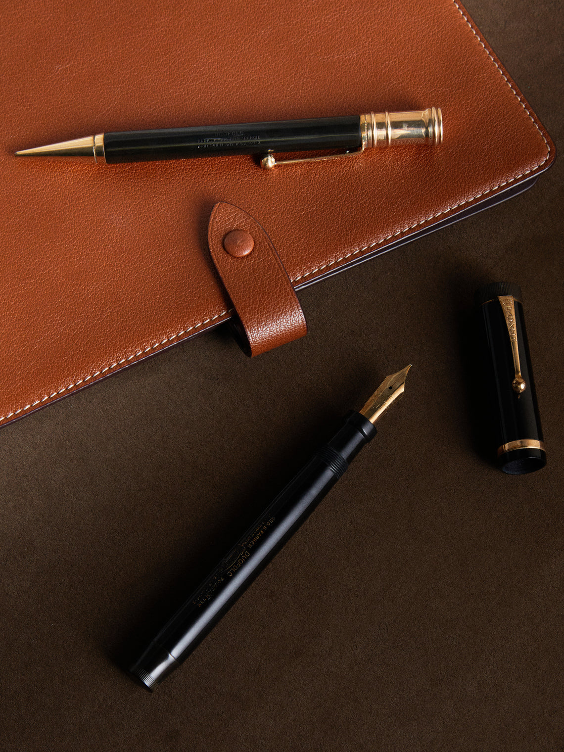 Antique and Vintage - 1926 Parker Duofold Pen & Pencil Set - Black - ABASK