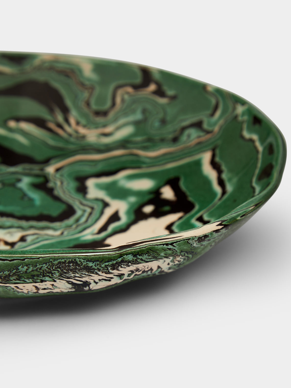 Atelier Saint-André Perrin - Marbled Ceramic Oval Serving Bowl -  - ABASK