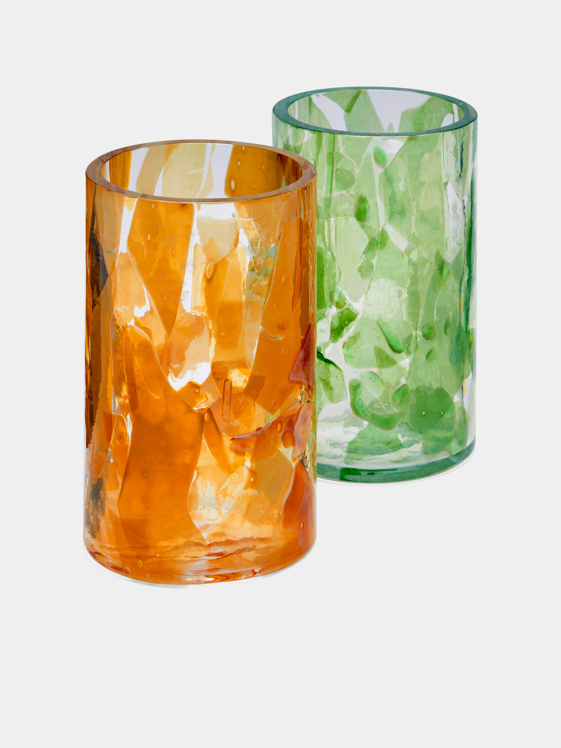 Stories of Italy - Topaz Hand-Blown Murano Glass Vase - Yellow - ABASK