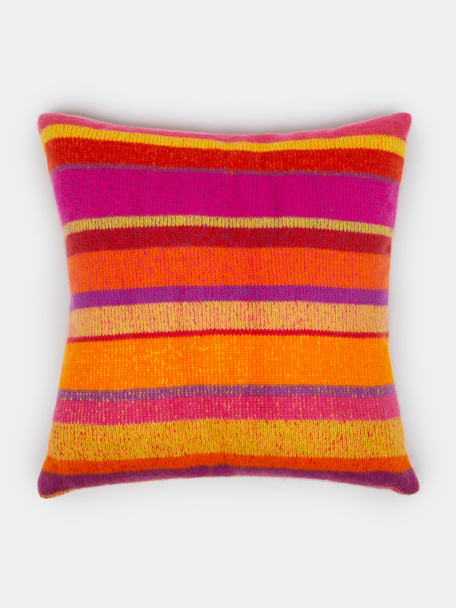 The Elder Statesman - Hand-Dyed Cashmere Striped Pillow - Multiple - ABASK - 