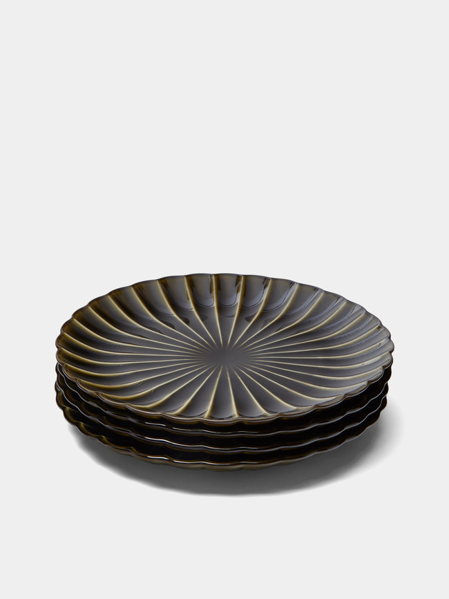 Kaneko Kohyo - Giyaman Urushi Ceramic Dinner Plates (Set of 4) - Green - ABASK