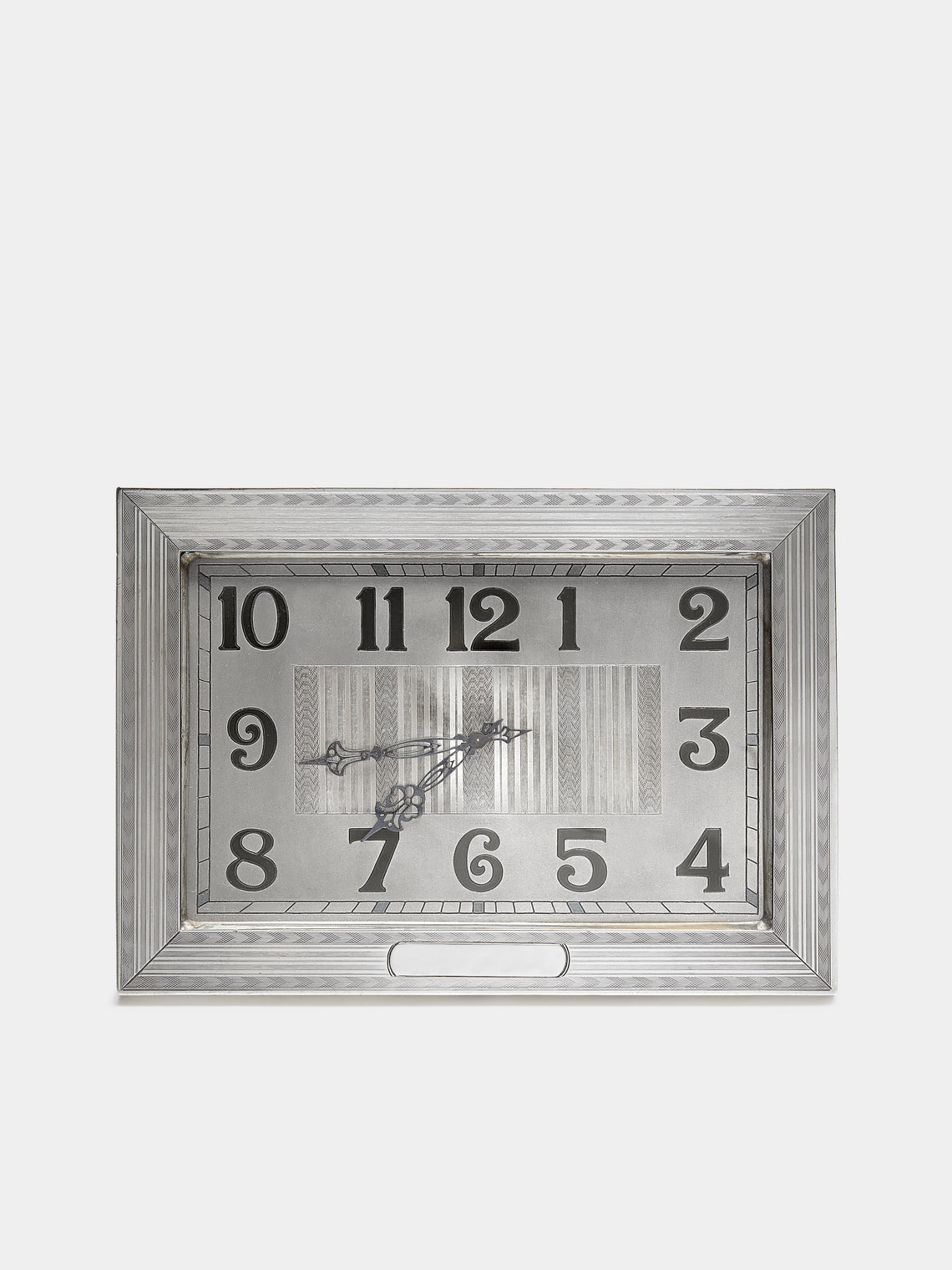 Antique and Vintage - 1920s Art Déco Sterling Silver Framed 8-Day Clock - Silver - ABASK - 