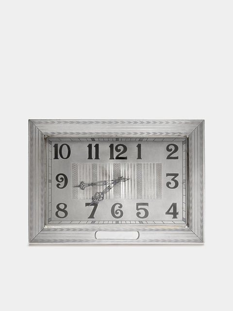 Antique and Vintage - 1920 Art Déco Sterling Silver Framed 8-Day Clock - Silver - ABASK - 