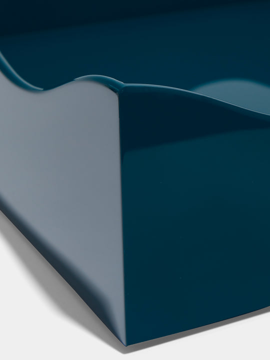Blue Lacquered Large Stacking Tray by The Lacquer Company | ABASK US