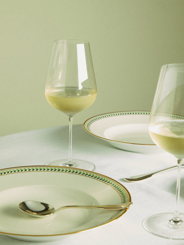 Augarten - Leafed Edge Hand-Painted Porcelain Soup Plate -  - ABASK