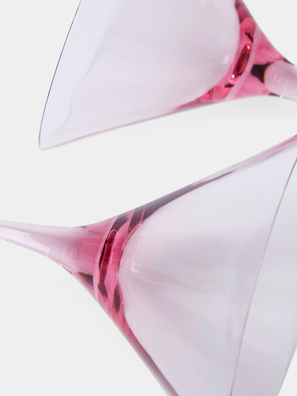 Moser - Optic Hand-Blown Crystal Martini Glasses (Set of 2) - Pink - ABASK