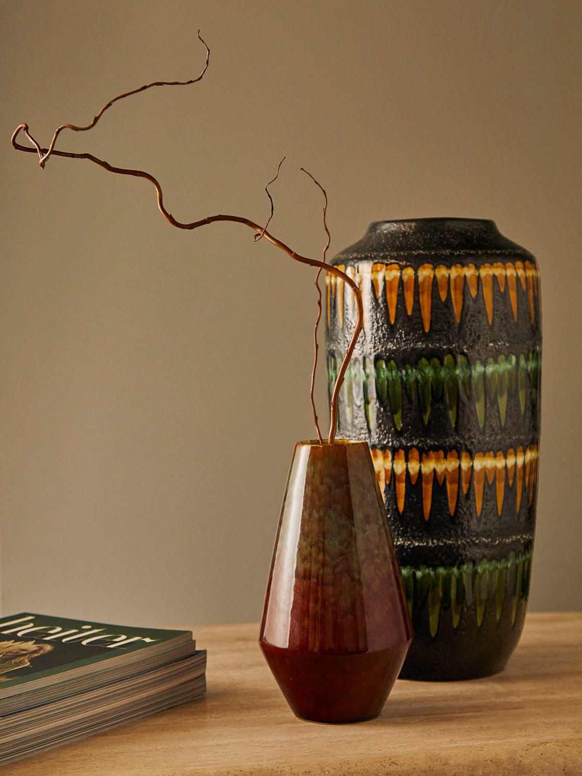 Antique and Vintage - 1950-1970 Fat Lava Vase - Brown - ABASK