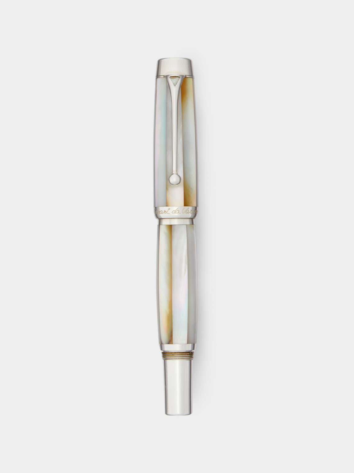 Antique and Vintage - 2005 Ferrari Da Varese Mother of Pearl Fountain Pen - Silver - ABASK - 