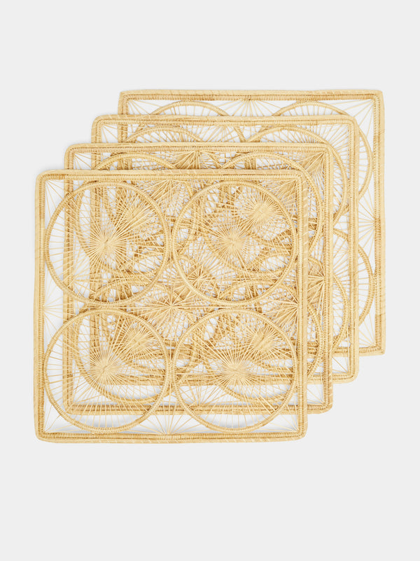 Artesanías del Atlántico - Spider Circles Handwoven Palm Placemats (Set of 4) -  - ABASK