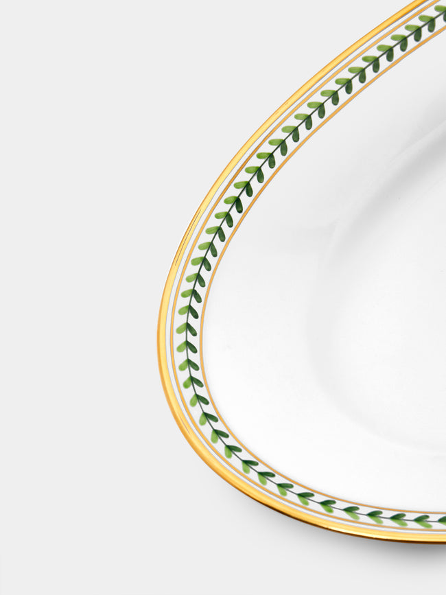 Augarten - Hand-Painted Leafed Edge Porcelain Large Serving Platter - White - ABASK