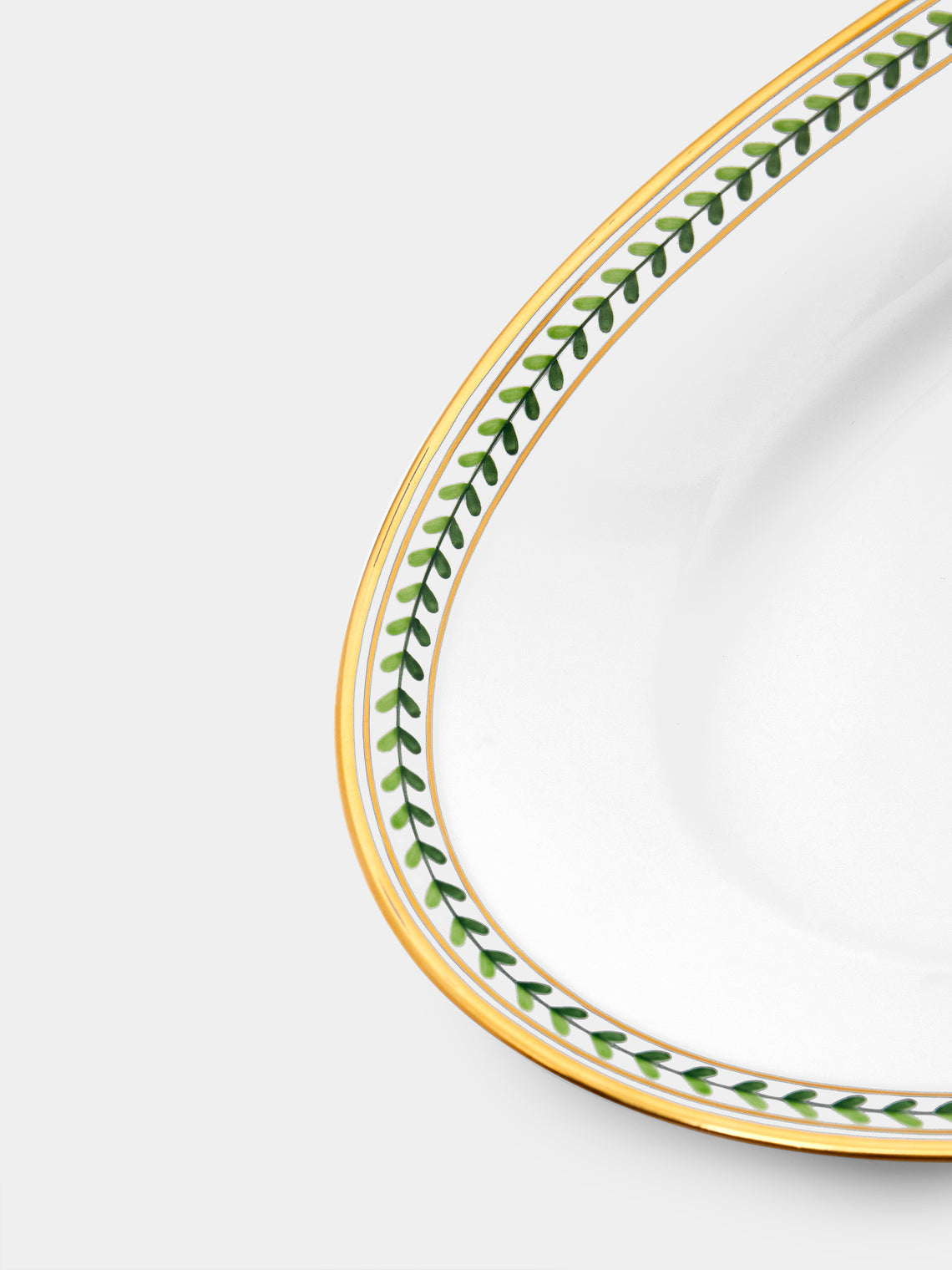 Augarten - Leafed Edge Hand-Painted Porcelain Large Serving Platter - White - ABASK
