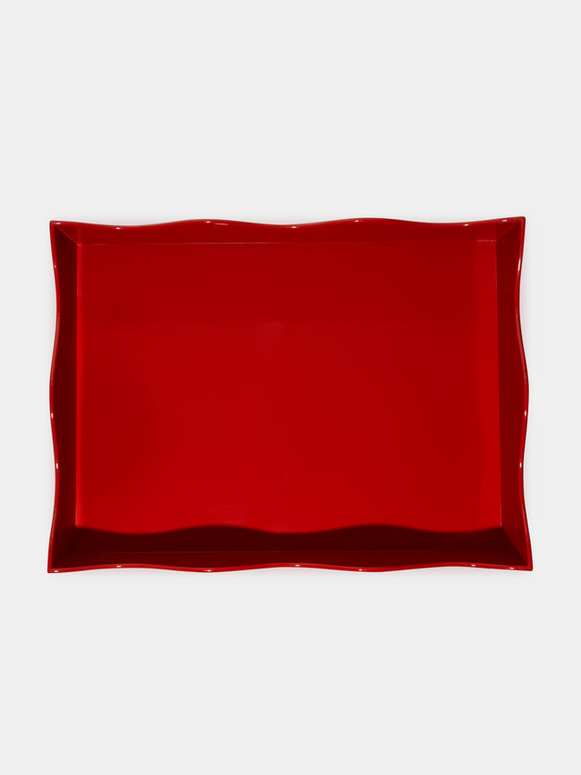 The Lacquer Company - Rita Konig Belles Rives Large Tray - Red - ABASK - 
