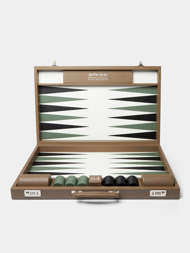 Geoffrey Parker - Leather Tournament Size Backgammon Board - Taupe - ABASK - 
