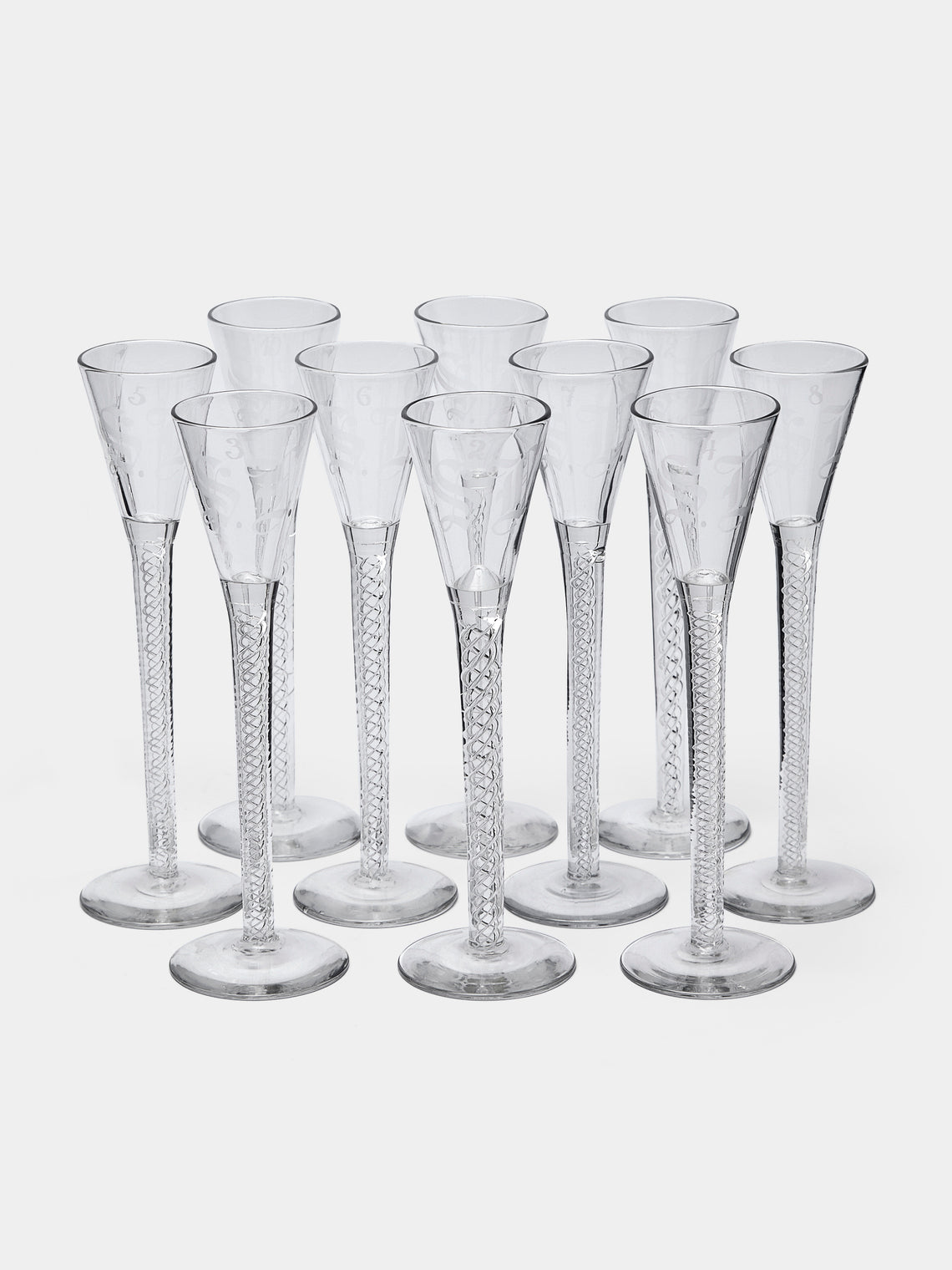 Antique and Vintage - 20th-Century Crystal Snaps Glasses (Set of 10) - Clear - ABASK - 