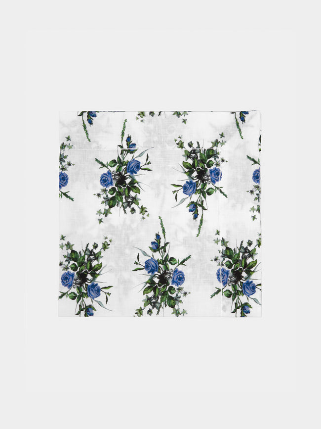 Emilia Wickstead - Floral Linen Napkin (Set of 4) - Light Blue - ABASK - 