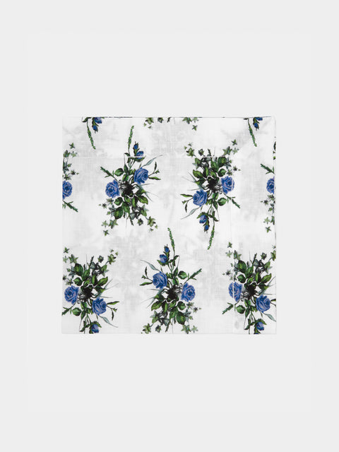 Emilia Wickstead - Floral Linen Napkins (Set of 4) - Light Blue - ABASK - 