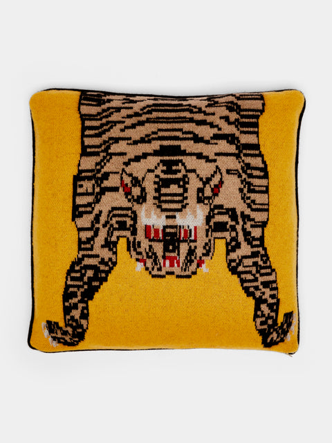 Saved NY - Tiger Cashmere Pillow - Yellow - ABASK - 