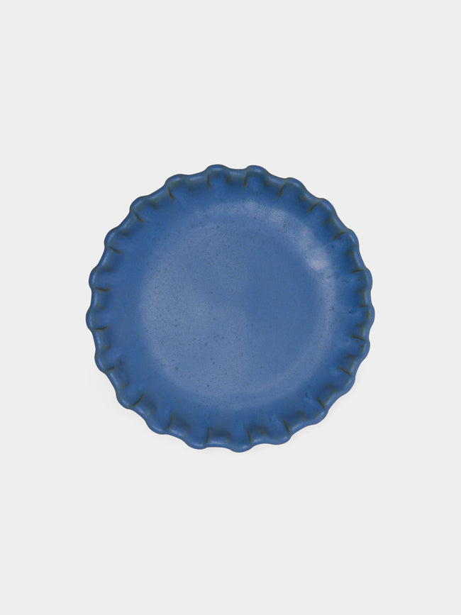 Perla Valtierra - Hand-Glazed Ceramic Side Plates (Set of 4) - Blue - ABASK - 