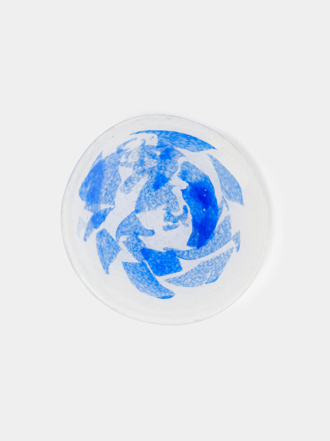 Stories of Italy - Hand-Blown Murano Glass Dessert Plates (Set of 2) - Light Blue - ABASK - 