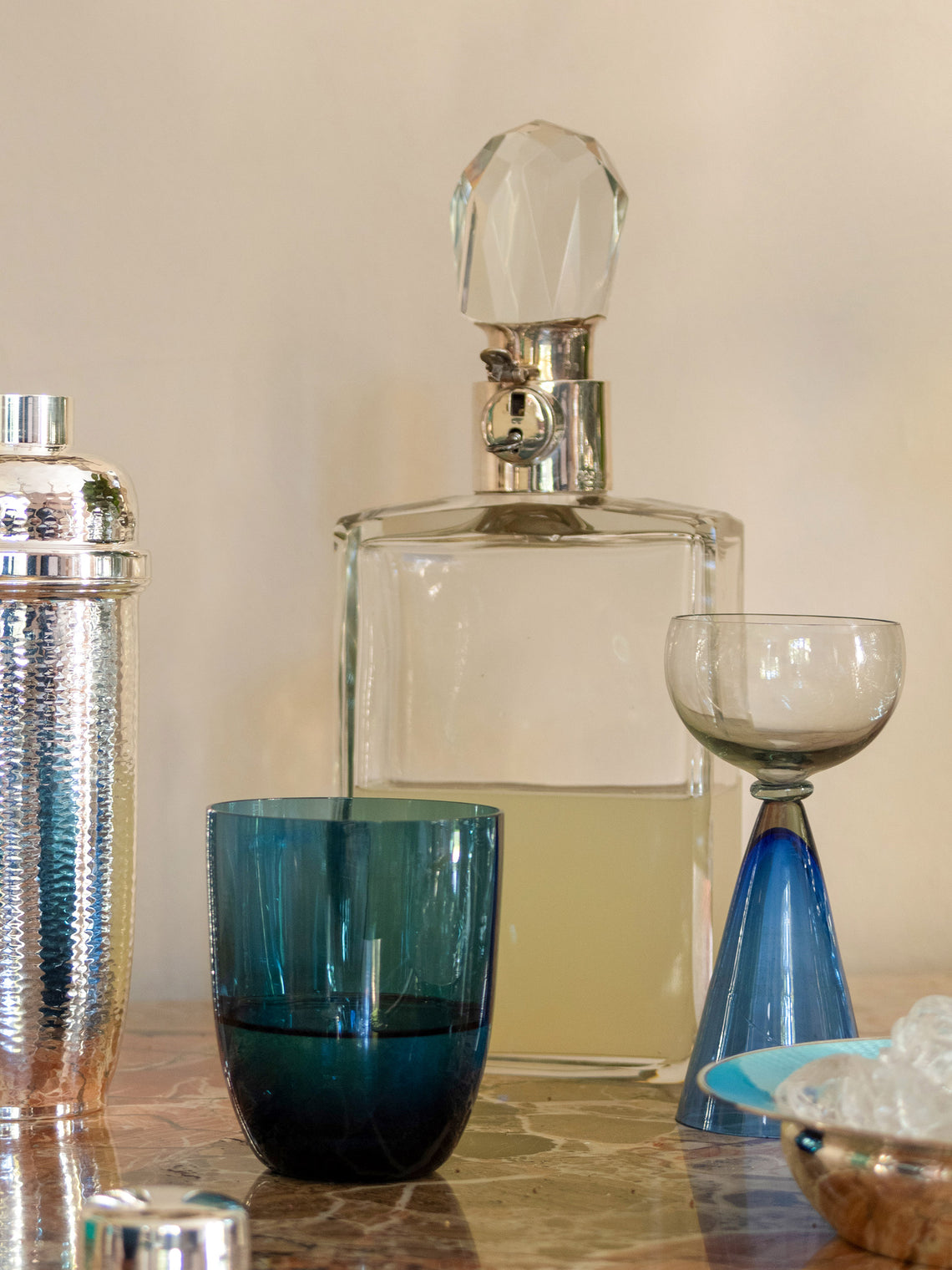 NasonMoretti - Archive Revival Flutflut Hand-Blown Murano Glass Champagne Coupe - Blue - ABASK