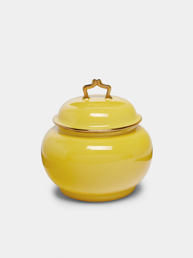 Augarten - Belvedere Porcelain Hand-Painted Sugar Bowl - Yellow - ABASK - 