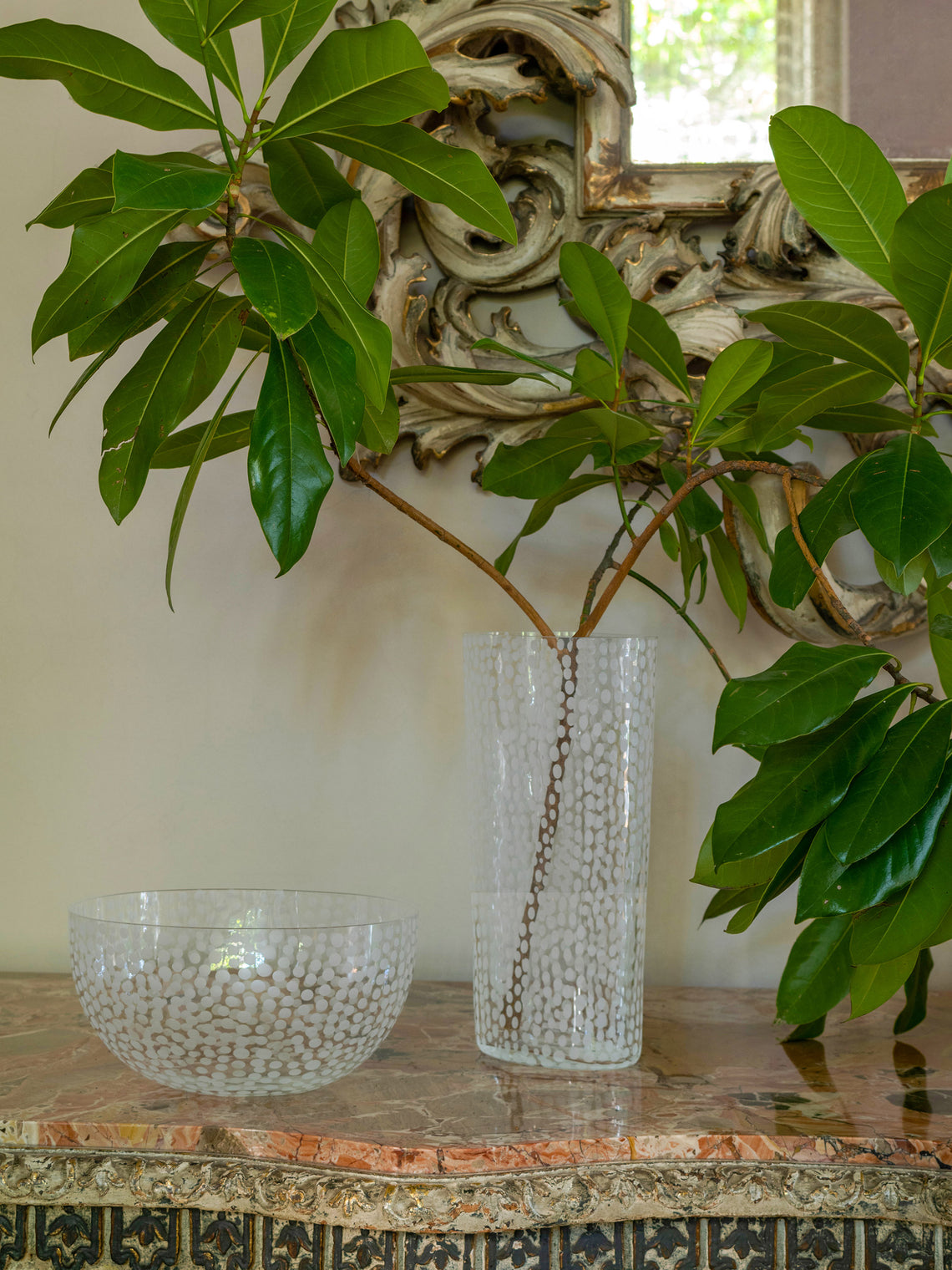 Millebolle Hand-Blown Murano Glass Vase