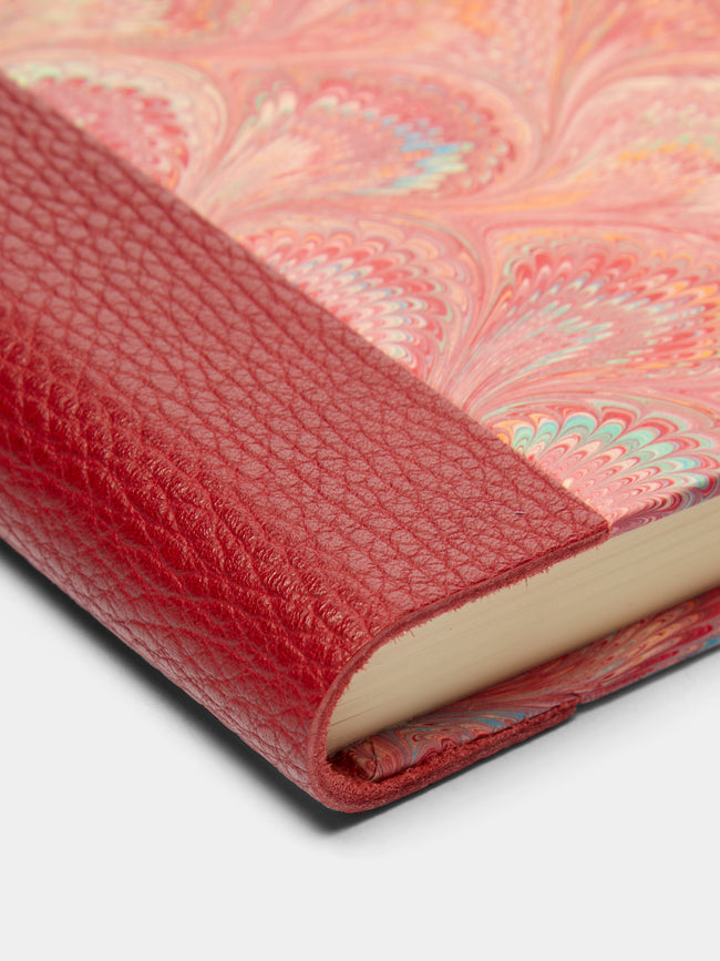 Giannini Firenze - Hand Marbled Leather Bound Notebook - Red - ABASK