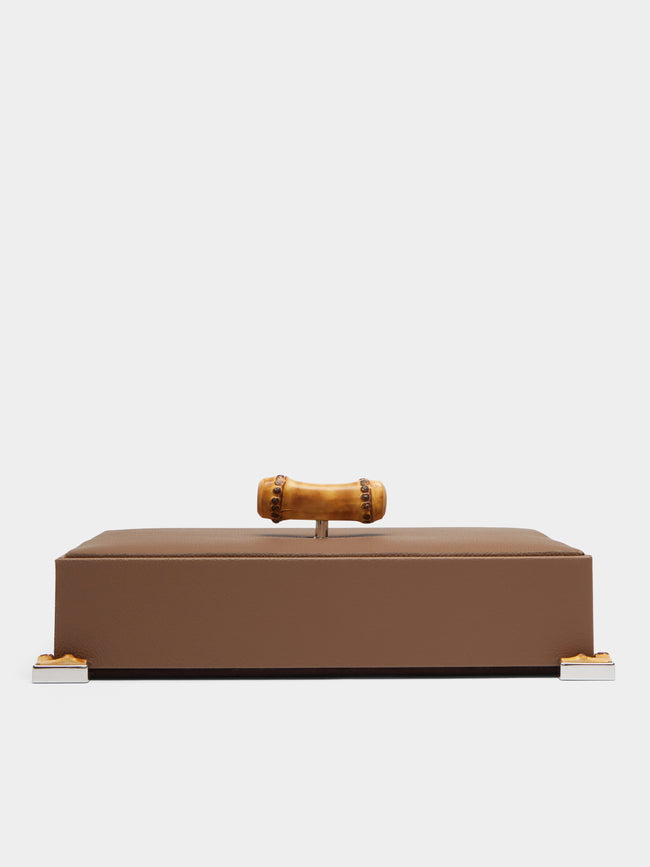 Lorenzi Milano - Bamboo and Leather Rectangular Box - Tan - ABASK - 