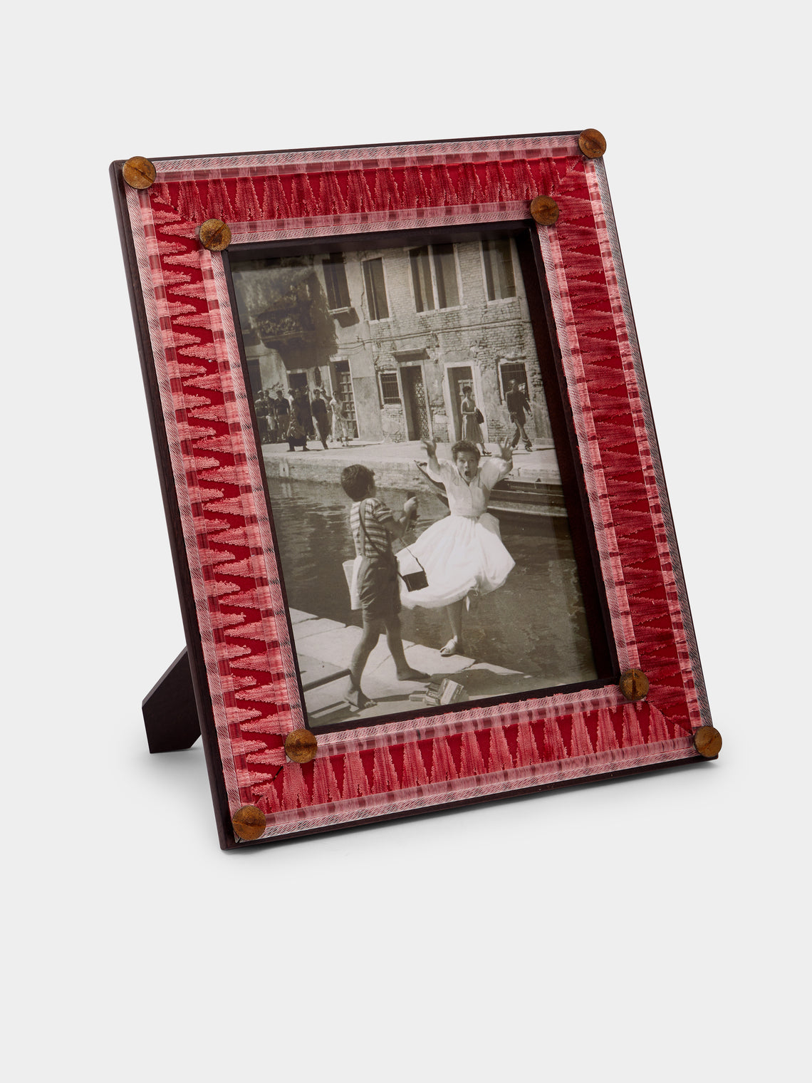 Giberto - Ibisco Hand-Blown Murano Glass Photo Frame - Red - ABASK - 