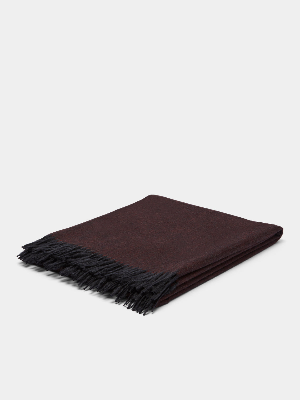 Begg x Co - Arran Cashmere Reversible Blanket - Burgundy - ABASK