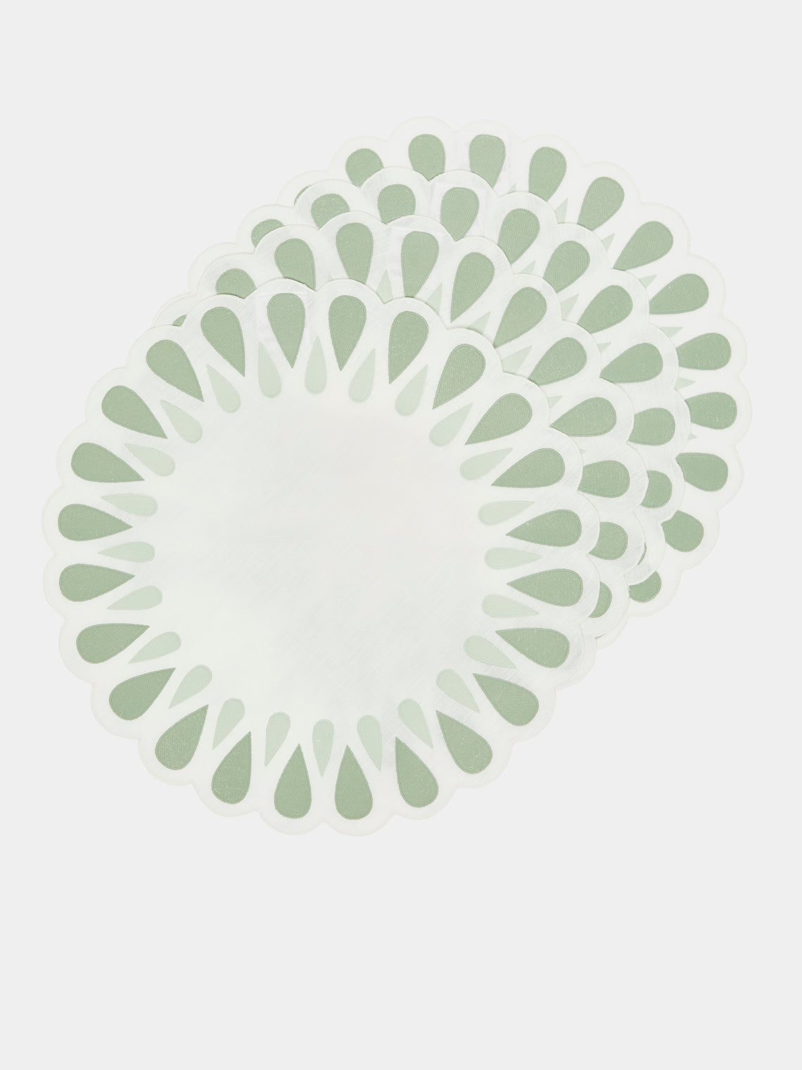 Los Encajeros - Drops Embroidered Linen Placemats (Set of 4) -  - ABASK