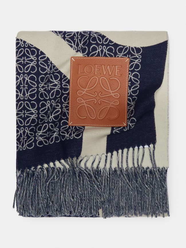 Loewe Home - Anagram Logo Wool Blanket - Blue - ABASK - 