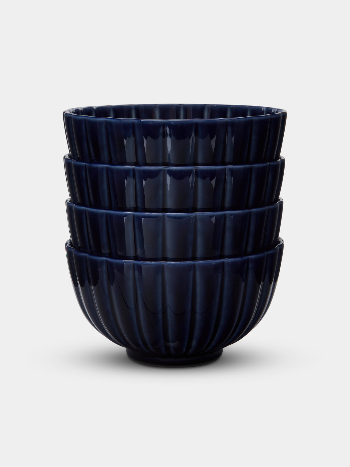 Kaneko Kohyo - Giyaman Urushi Ceramic Deep Bowls (Set of 4) - Blue - ABASK