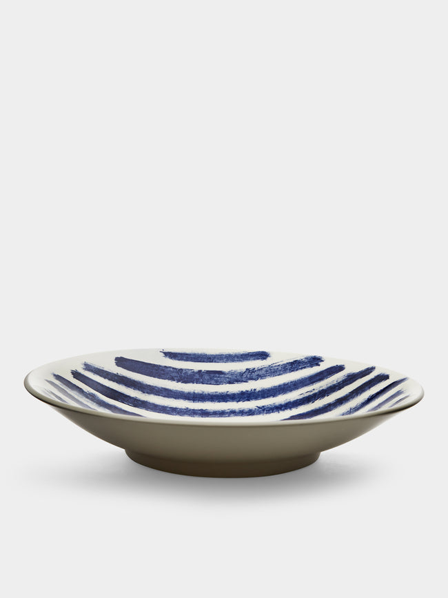 1882 Ltd. - Indigo Rain Ceramic Large Serving Bowl - Blue - ABASK - 